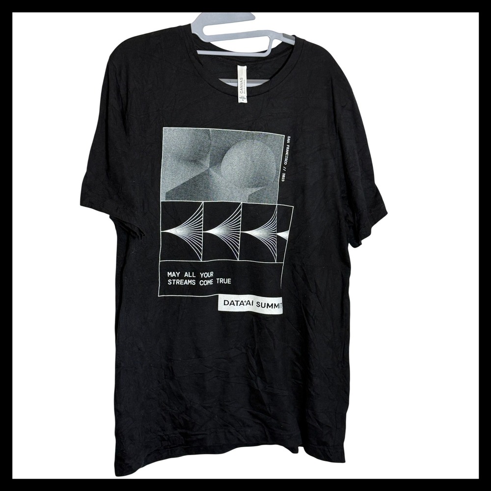 Bella Canvas 2023 Data AI Summit San Francisco Black Graphic Tee XL